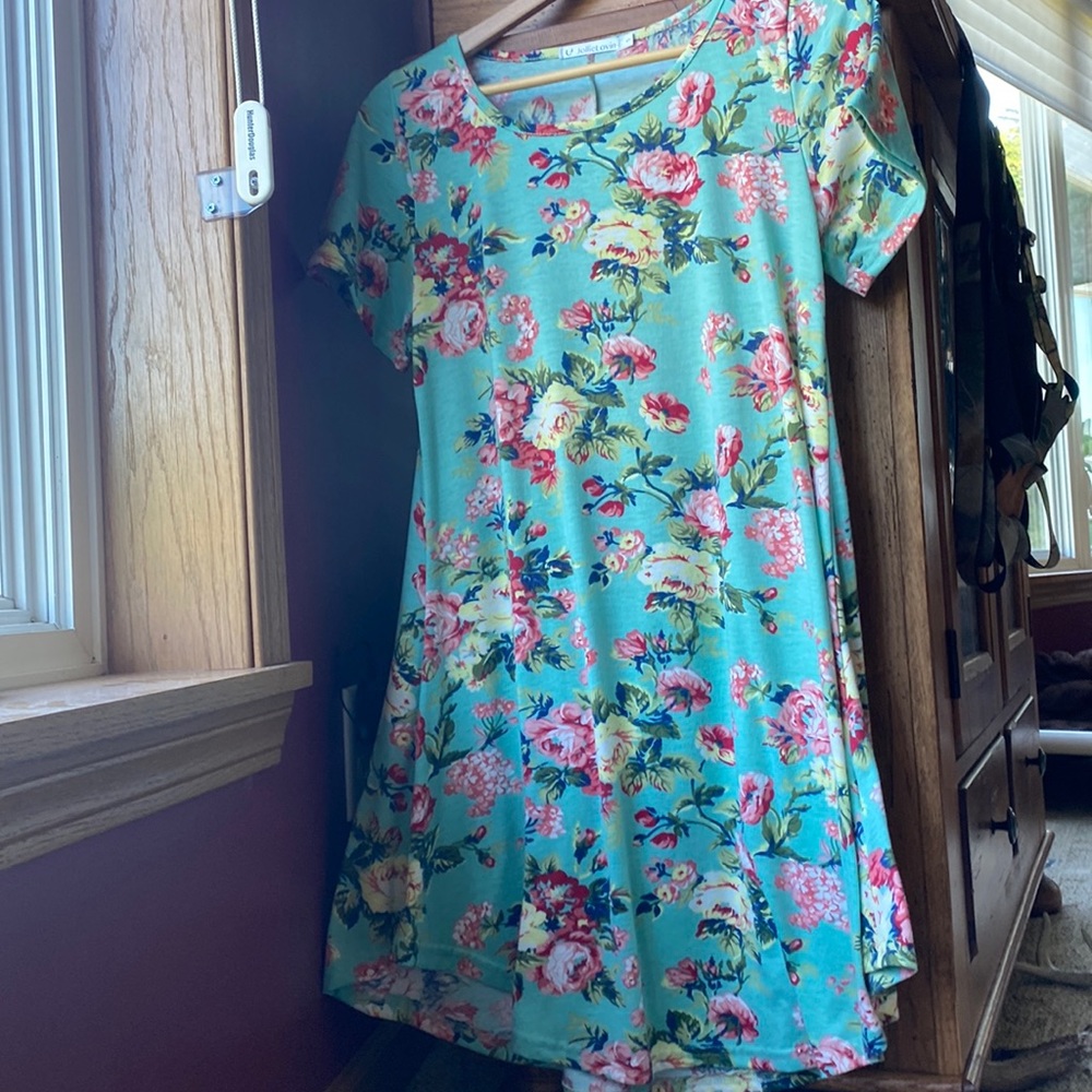 Teal flower dress